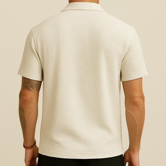 Loose Fit Solid Button-Up Shirt for men, view 2