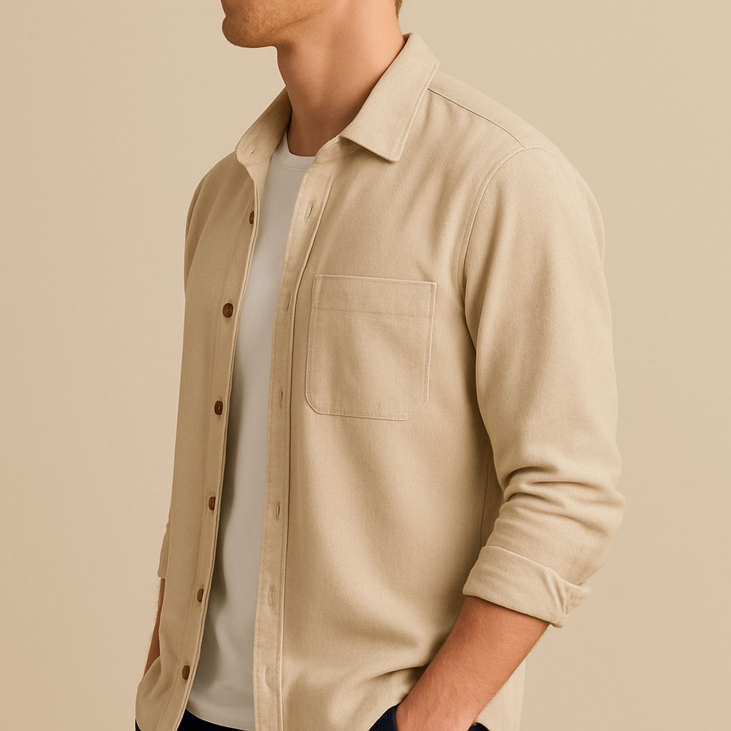 Men's Textured Corduroy Long Sleeve Shirt for men, view 4