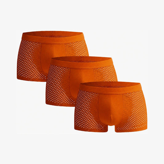 Bamboo Boxer Shorts Original Bold 3-pack for men, orange