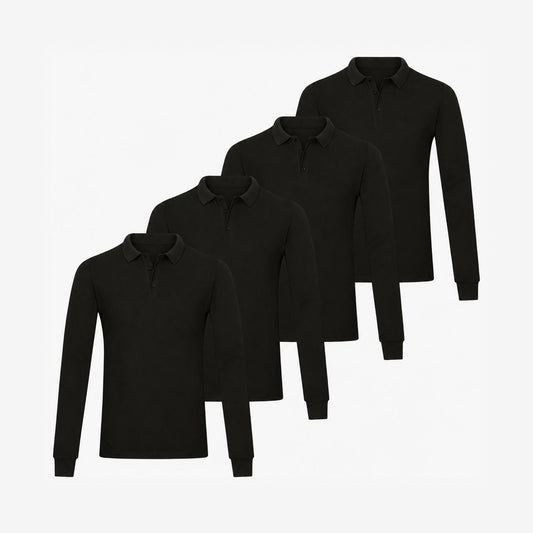 Bamboo Long Sleeve Polos 4-Pack for men, view 2