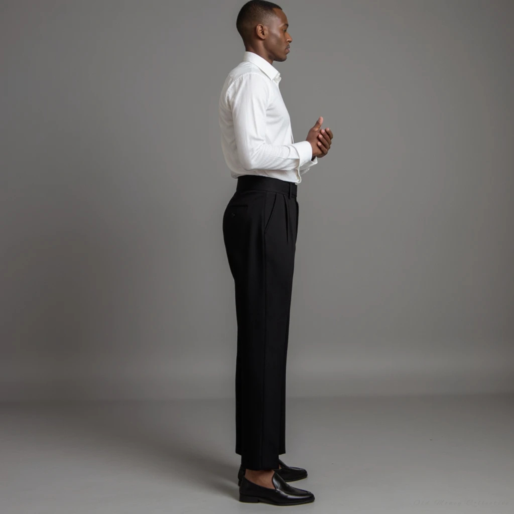 Monaco High Waist Pantalon for men, black