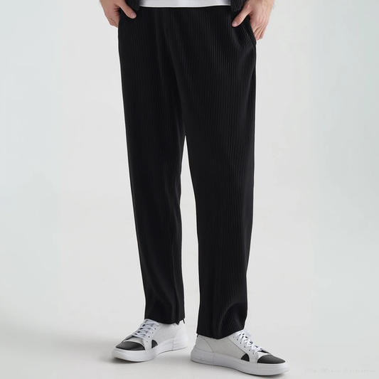 Texture Cotton Pantalon for men, black