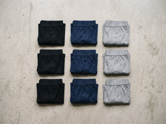 Folded technical shirts in a stack