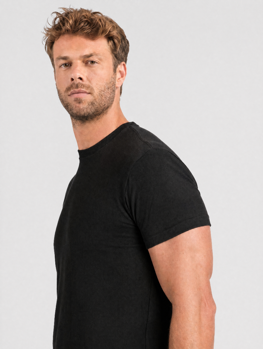 The Clean-Line Tee for men, black, side view