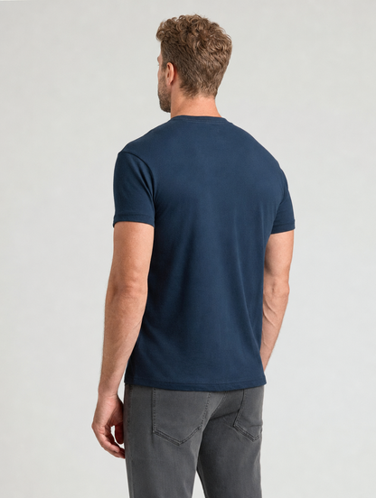 The Clean-Line Tee for men, navy, back view