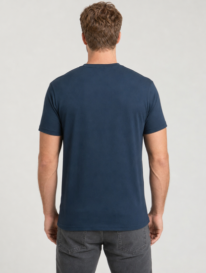 The Clean-Line Tee for men, navy, back view