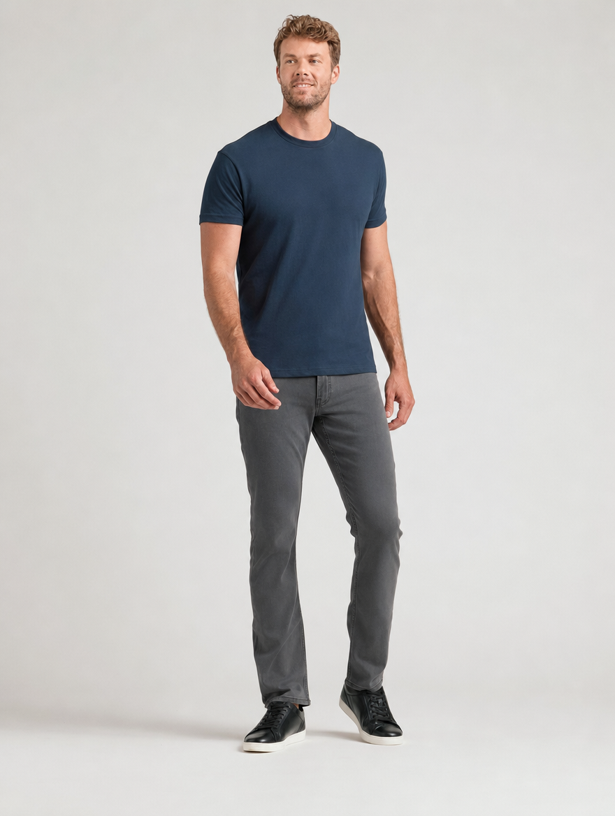 The Clean-Line Tee for men, navy, full body