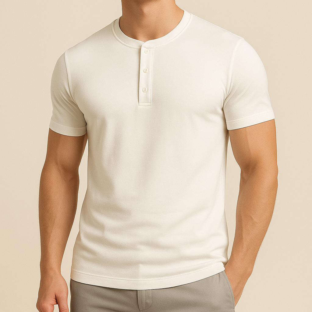 Slim Fit Henley Tee for men, view 1