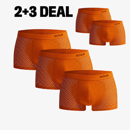 Bamboo Boxer Shorts Original Buy 2, Get 3 Free for men, orange