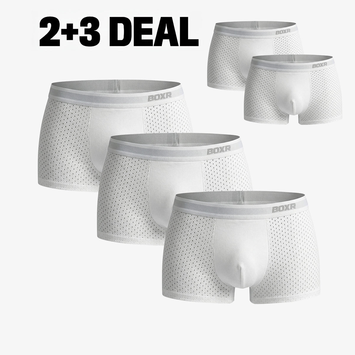 Bamboo Boxer Shorts Original Buy 2, Get 3 Free for men, white