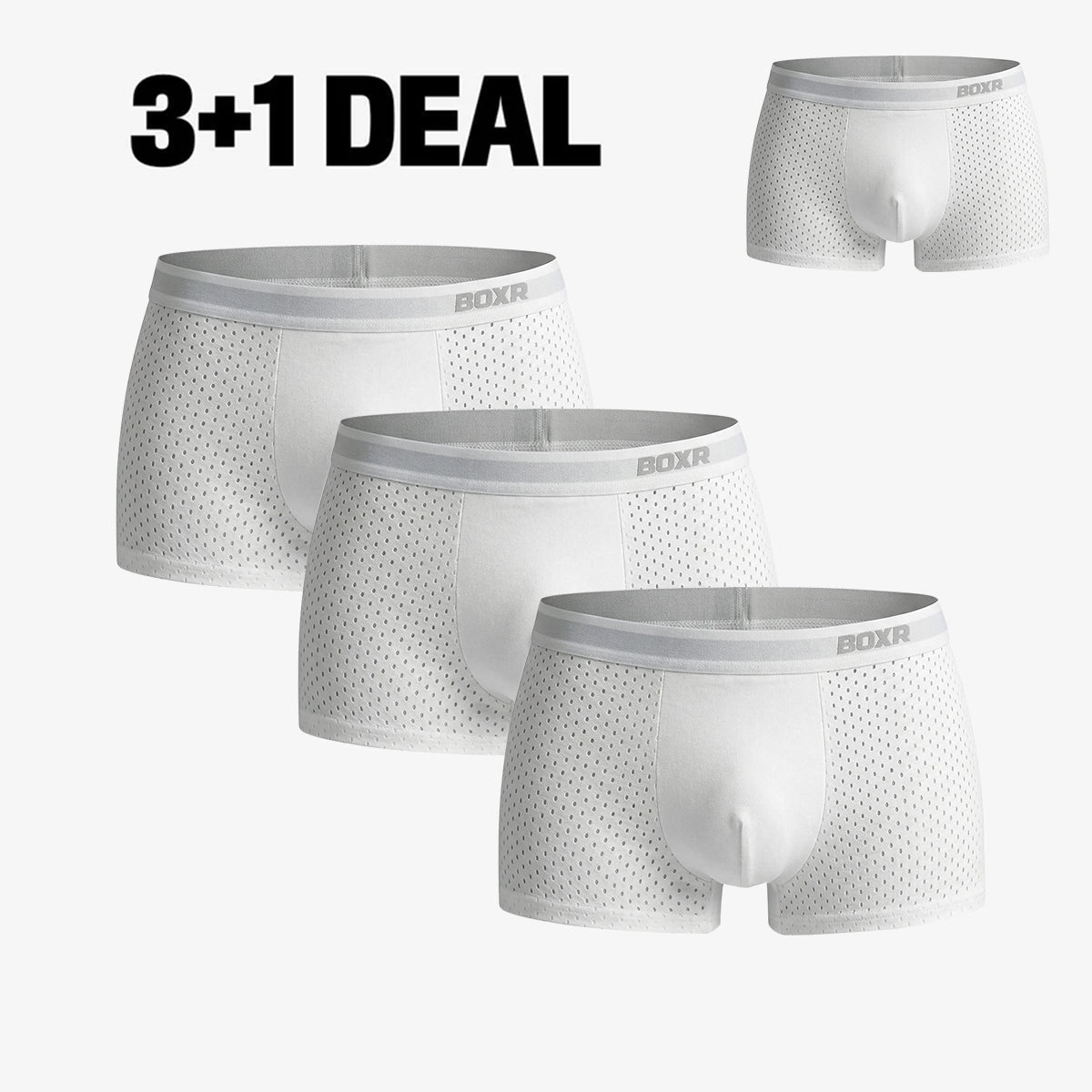 Bamboo Boxer Shorts Original Buy 3, Get 1 Free for men, white
