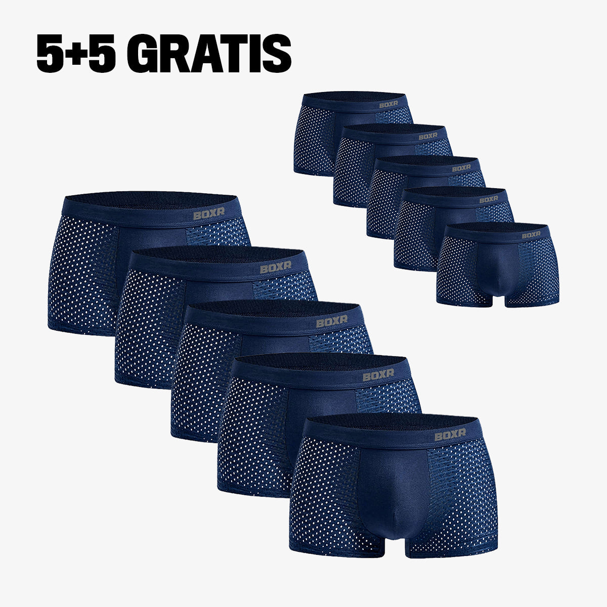 Bamboo Boxer Shorts Original Buy 5, Get 5 Free for men, blue