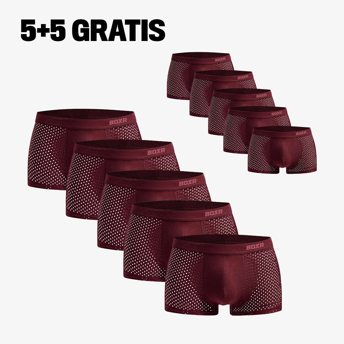 Bamboo Boxer Shorts Original Buy 5, Get 5 Free for men, burgundy