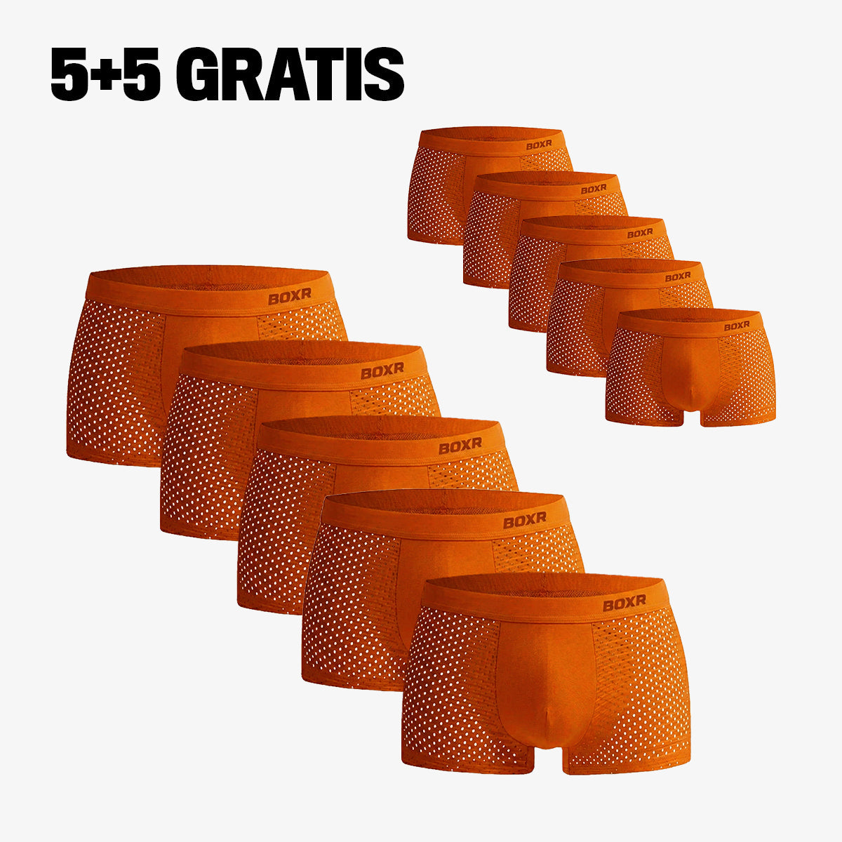 Bamboo Boxer Shorts Original Buy 5, Get 5 Free for men, orange