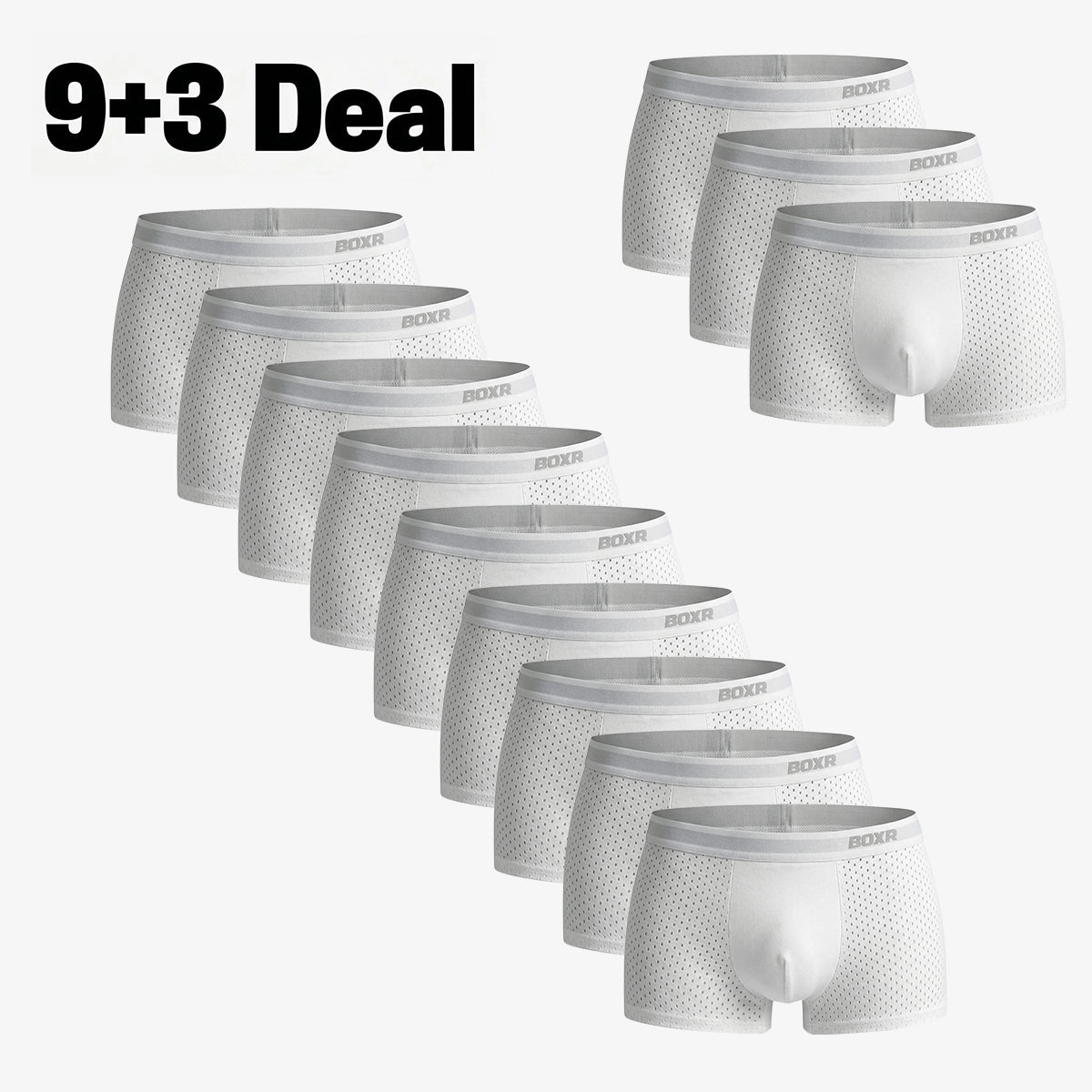 Bamboo Boxer Shorts Original Buy 9, Get 3 Free for men, white
