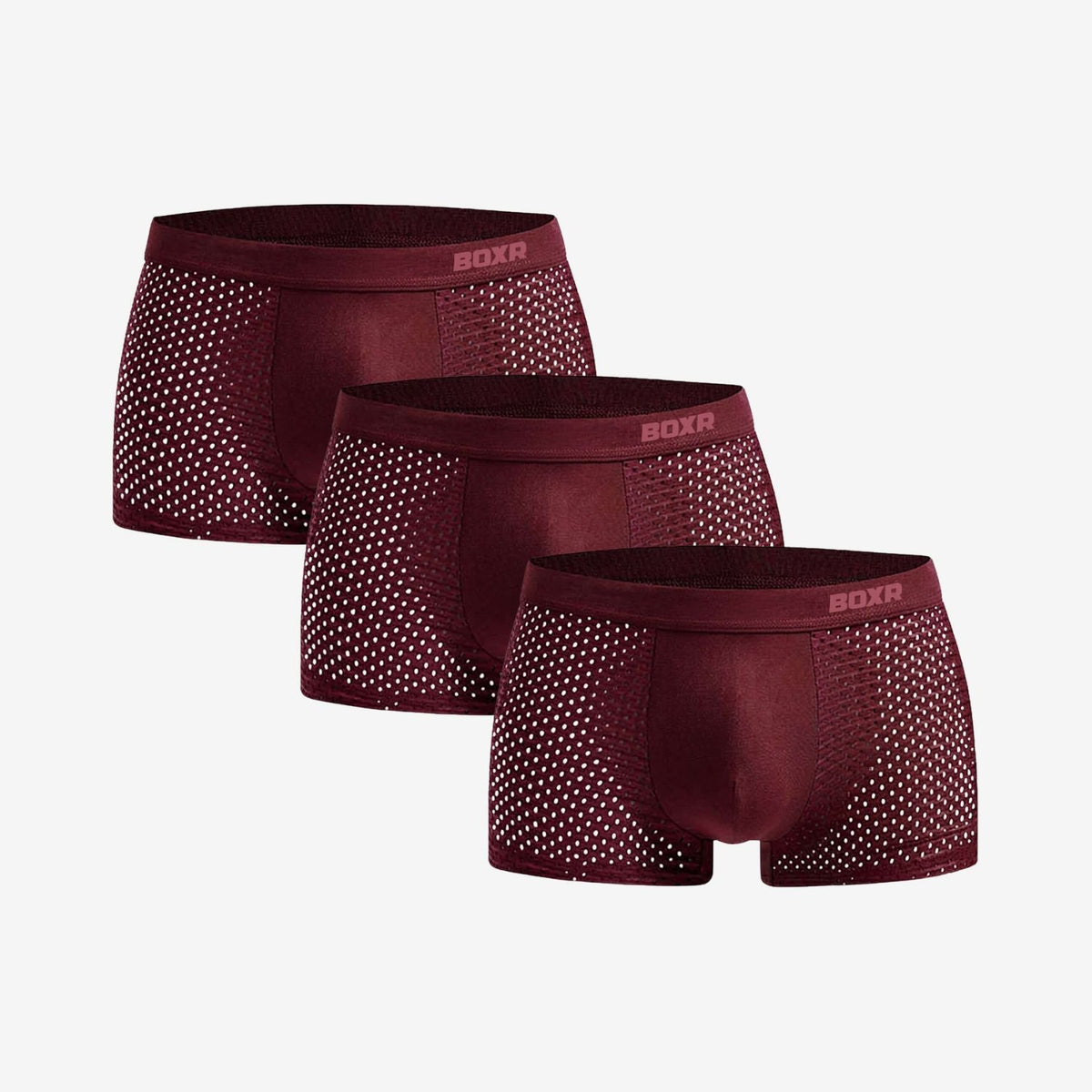 Bamboo Boxer Shorts Original 3-pack for men, burgundy