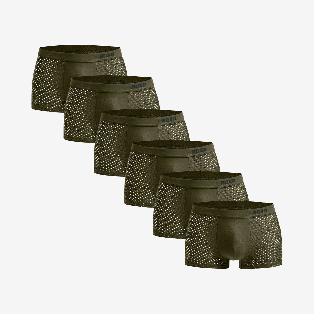 Bamboo Boxer Shorts Original 6-Pack for men, olive-green