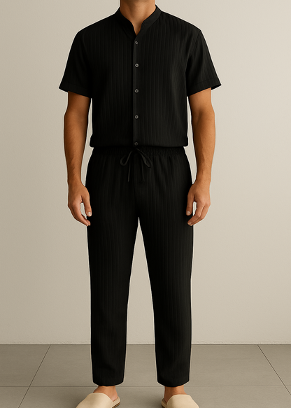 Men's Summer White Striped Two-Piece Set for men, view 1
