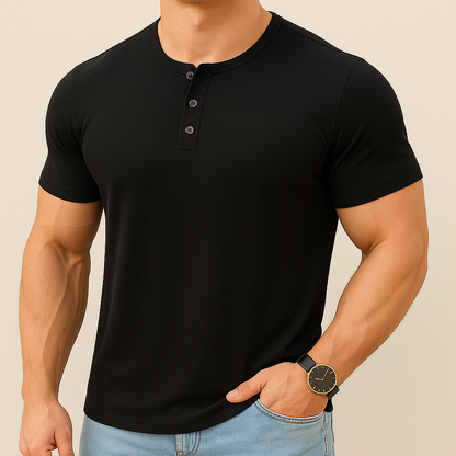 Slim Fit Henley Tee for men, view 4
