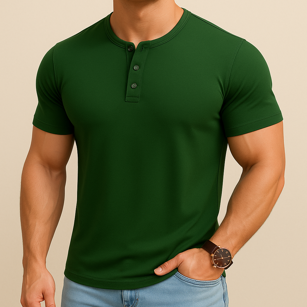 Slim Fit Henley Tee for men, view 3