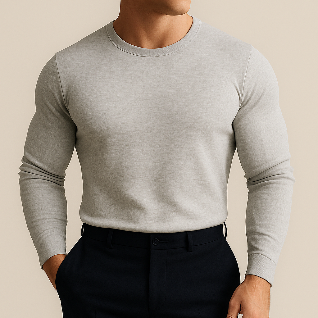 Solid Color Casual Crewneck Men for men, view 3