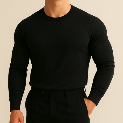 Solid Color Casual Crewneck Men for men, view 2