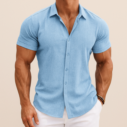 Men's Summer Cotton Linen Shirt for men, view 3