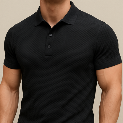 Open Knit Short Sleeve Polo for men, view 5