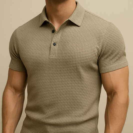 Open Knit Short Sleeve Polo for men, view 1