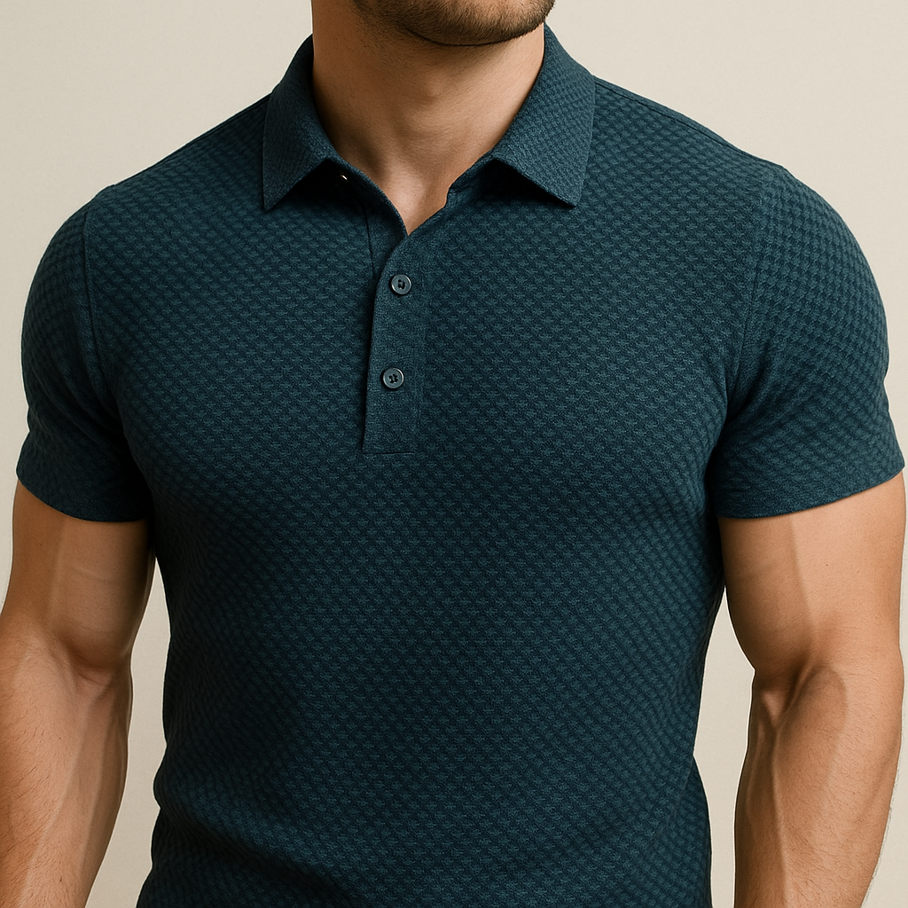 Open Knit Short Sleeve Polo for men, view 4