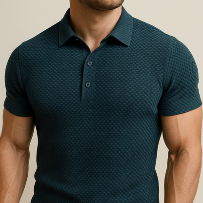 Open Knit Short Sleeve Polo for men, view 4