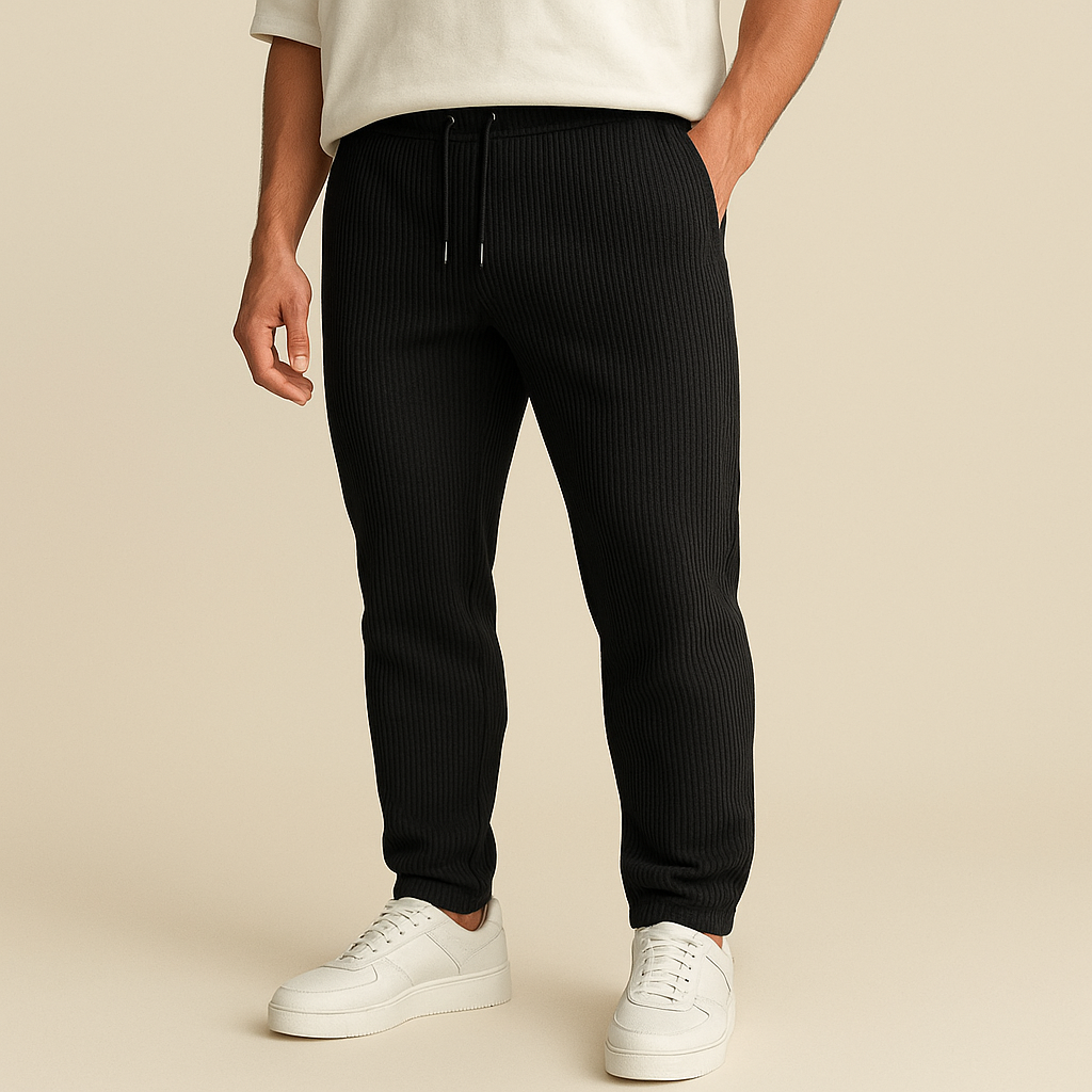 Ribbed Tube Leg Trousers for men, view 2