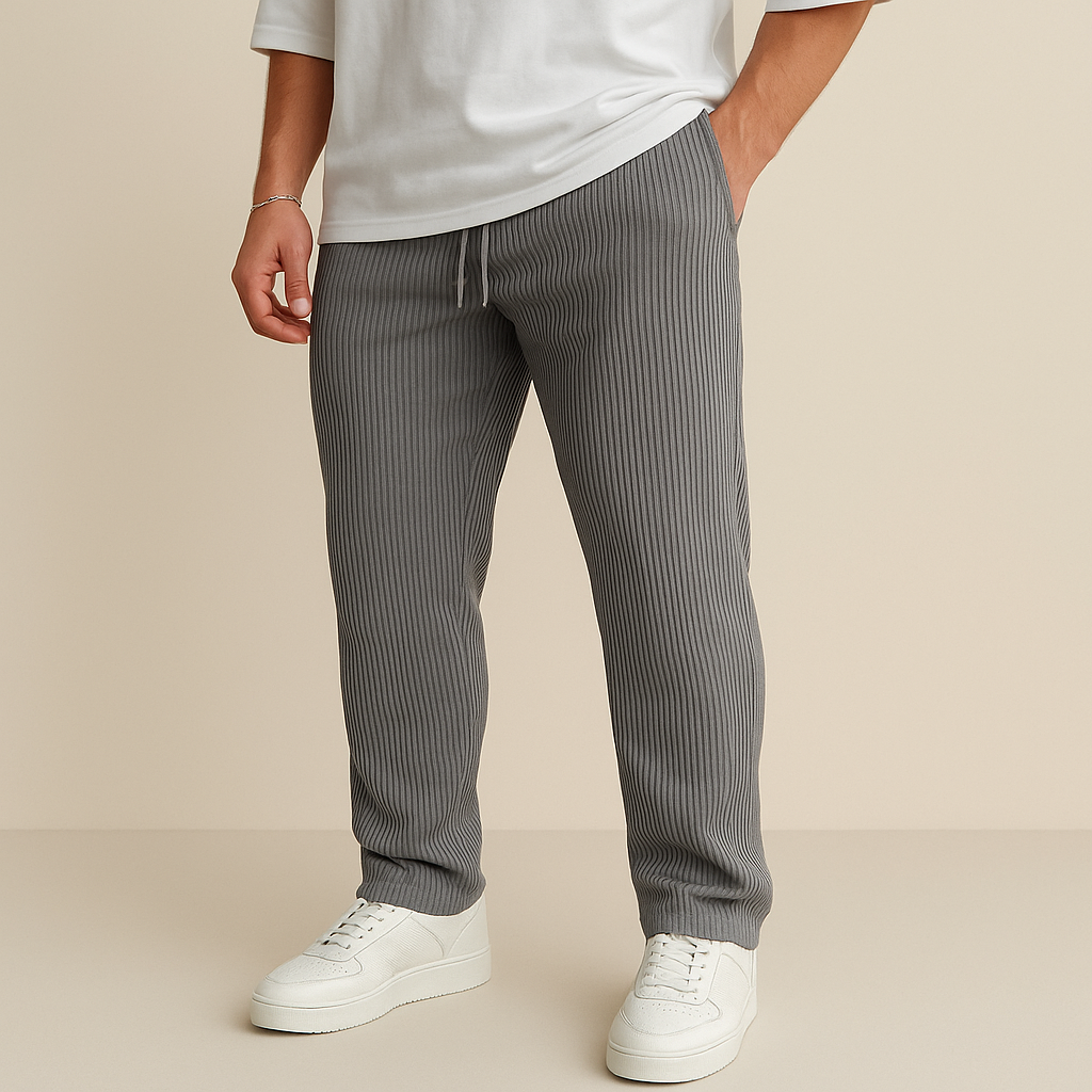 Ribbed Tube Leg Trousers for men, view 3