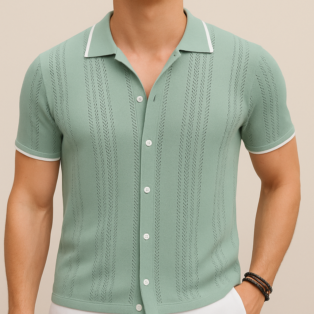 Men's Casual Breathable Knit Shirt for men, view 5