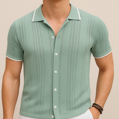 Men's Casual Breathable Knit Shirt for men, view 5