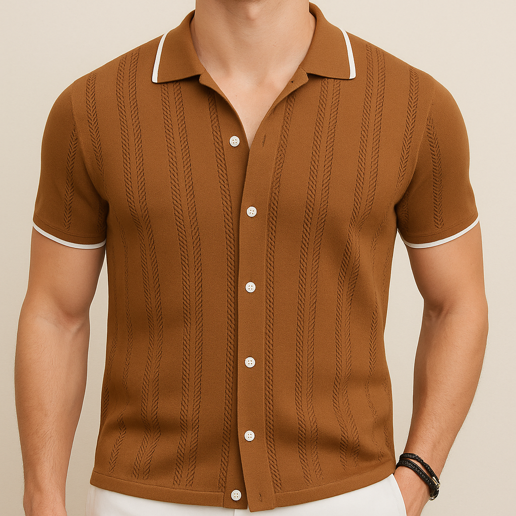 Men's Casual Breathable Knit Shirt for men, view 2