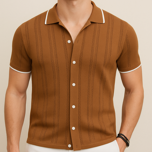 Men's Casual Breathable Knit Shirt for men, view 2