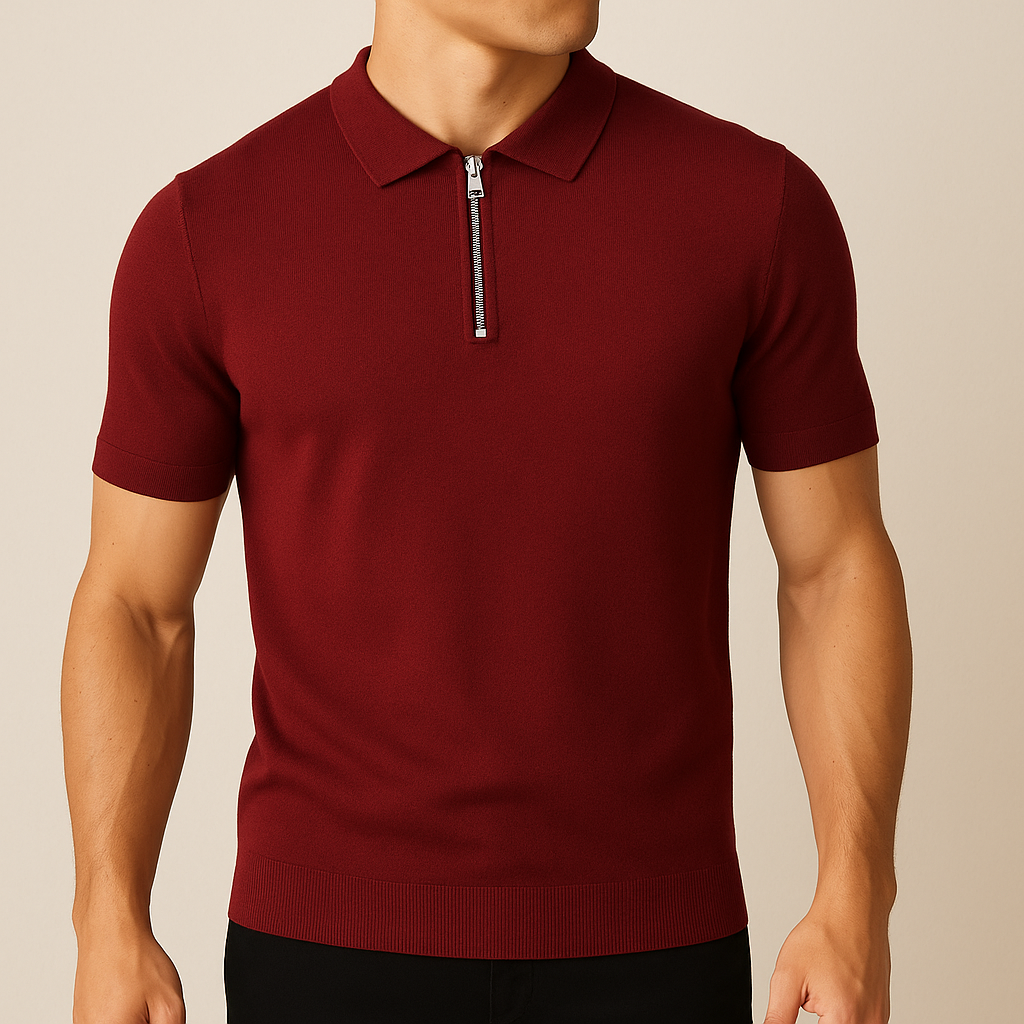 Men's Modern Zipper Polo Shirt for men, view 1