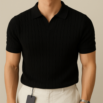 Luxury knitted polo shirt for men, view 6