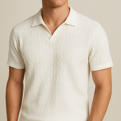 Luxury knitted polo shirt for men, view 4
