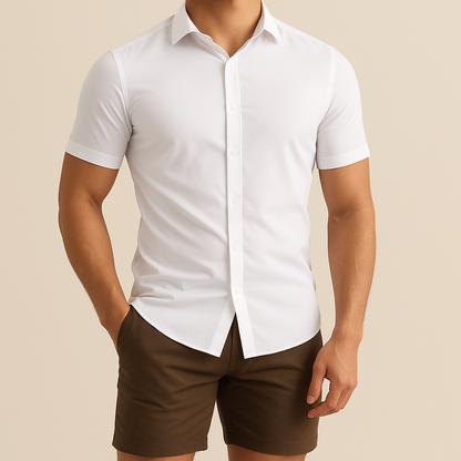 Fit Short Sleeve Bamboo Shirt for men, view 1