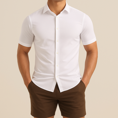 Fit Short Sleeve Bamboo Shirt for men, view 4