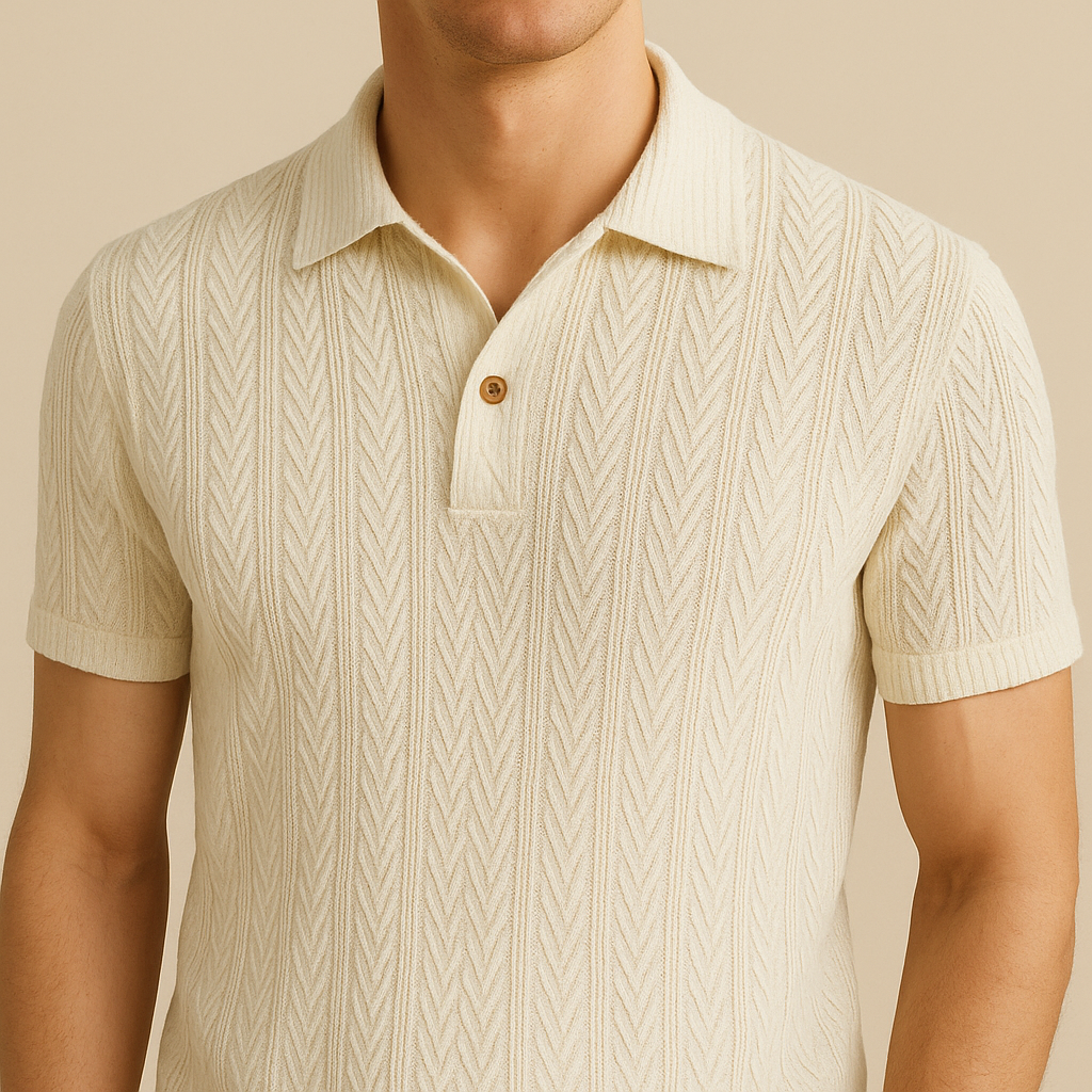 Elastic Knit Polo for men, view 2