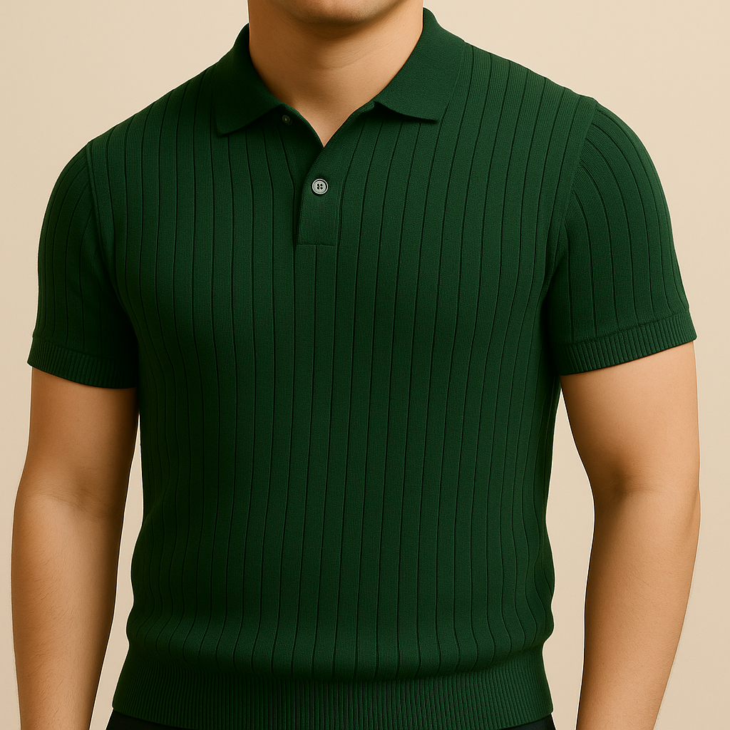 Retro Striped Summer Collar T-Shirt for men, view 2