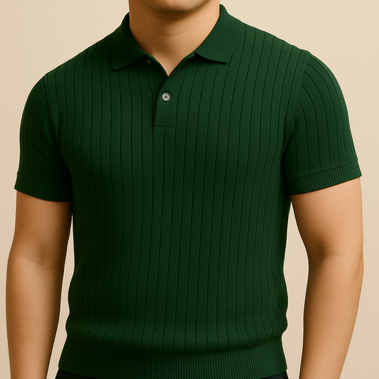 Retro Striped Summer Collar T-Shirt for men, view 2