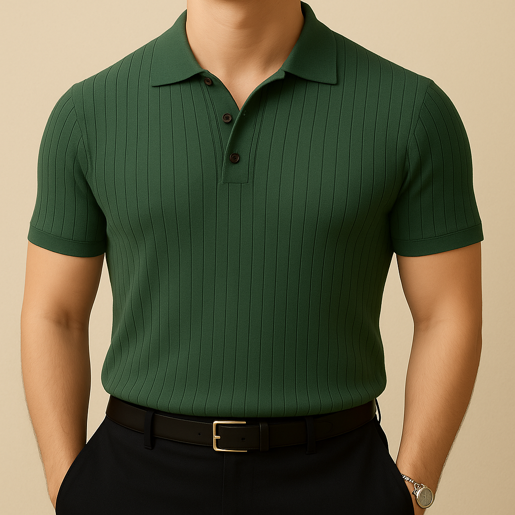 Retro Striped Summer Collar T-Shirt for men, view 1