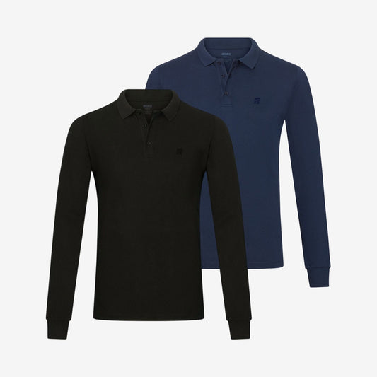 Bamboo Long Sleeve Polos 2-Pack for men, view 1