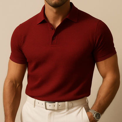 Open Knit Short Sleeve Polo for men, view 6