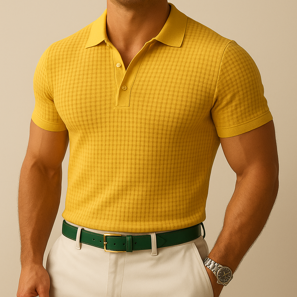 Open Knit Short Sleeve Polo for men, view 10