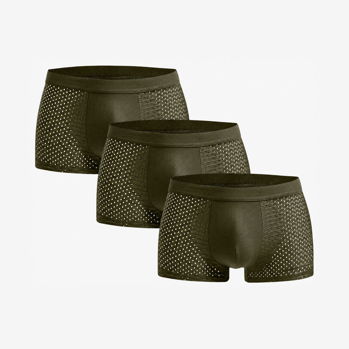 Bamboo Boxer Shorts Original 3-pack for men, olive-green